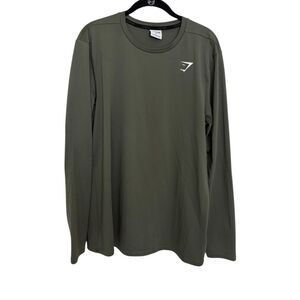 Gymshark Arrival Long Sleeve Workout Top Olive Green Size XL